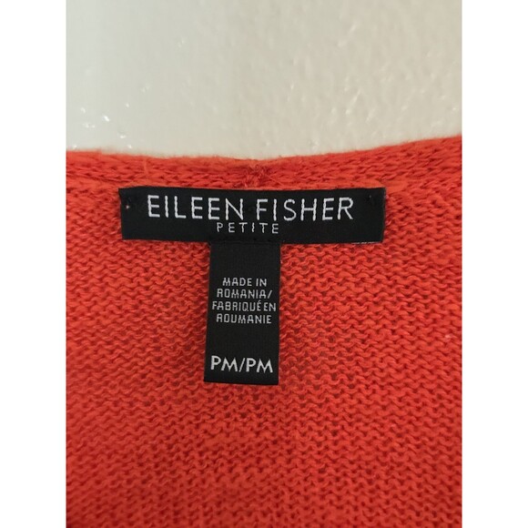 Eileen Fisher Bundle 2 Sweaters Size PM Merino Wool Organic Cotton Orange READ - Picture 8 of 9